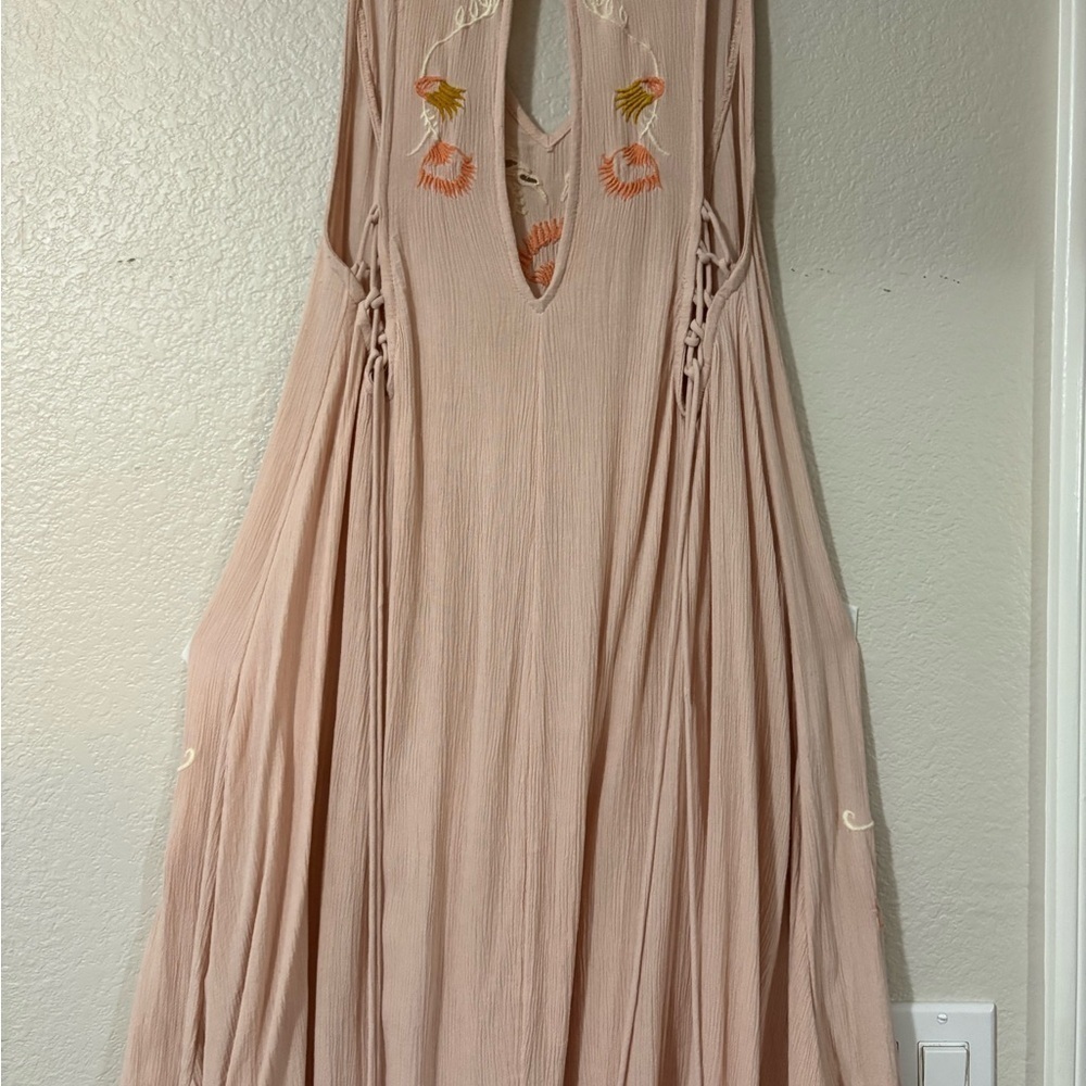 Free People Adelaide embroidered festival dress. Light, flowy tank dress. - Picture 8 of 13